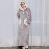 Women Men Winter Plus Size Warm Flannel Bathrobe Star Moon Extra Long Thick Fleece Bath Robe Hooded Night Dress Gown Sleepwear