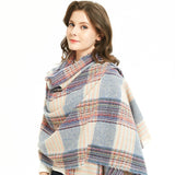 Women's Winter Double-sided tassel lattice Scarf Female Plaid Cashmere Scarves Lady Pashmina Warm Necker Shawls Wraps Bandana