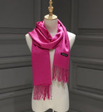 Women solid color cashmere scarves with tassel lady winter autumn long scarf high quality female shawl hot sale men scarf