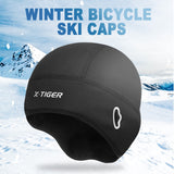 X-TIGER Warm Fleece Cycling Caps Waterproof Bike Hats Winter Thermal Bicycle Cap Snow Road Bicycle Hats Sports Cycling Headwear