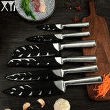 XYj Stainless Steel Kitchen Knives Set Fruit Paring Utility Santoku Chef Slicing Bread Japanese Kitchen Knife Set Accessories