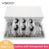 YSDO 30 pairs eyelashes wholesale hand made mink eyelashes 3d mink hair lashes natural lashes makeup 3d volume false eyelashes