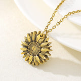 dasda  You Are My Sunshine Sunflower Necklaces For Women Gold Silver Long Chain Can Open Sun Flower Pendant Necklace Fashion Jewelry