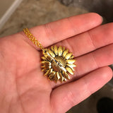 dasda  You Are My Sunshine Sunflower Necklaces For Women Gold Silver Long Chain Can Open Sun Flower Pendant Necklace Fashion Jewelry