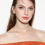 Women's Crystal Choker Necklace Single Strand Personalized Basic Simple Style Fashion Crystal Acrylic Copper Gold Silver Necklace Jewelry For Business Gift Daily Casual Sports Outdoor