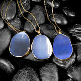 Women's Crystal Moonstone Pendant Necklace Agate Copper Gold Plated Blue Necklace Jewelry 1pc For Party Daily