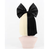 Synthetic Wig / Cosplay Wig Straight Kardashian Style With Bangs Capless Wig Black Natural Black Synthetic Hair Women's Bows Black / Blonde Wig Short