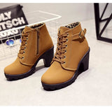 Damen Block Heel Stiefel Blockabsatz Schnalle / Reißverschluss / Schnürsenkel Kunst-Veloursleder 5.08-10.16 cm / Booties / Stiefeletten Herbst / Winter Schwarz / Gelb / Grün / EU39 - app80
