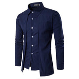 Men's Daily Chinoiserie Cotton Slim Shirt - Solid Colored Basic Spread Collar Black / Long Sleeve / Spring / Fall
