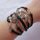Women's Wrap Bracelet Leather Bracelet Layered woven Music Bird Music Notes Personalized Vintage European Fashion Inspirational Leather Bracelet Jewelry Black For Christmas Gifts Gift Daily Casual