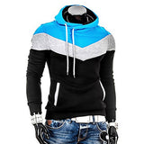 Men's Plus Size Sports Active Long Sleeve Slim Hoodie - Color Block Turtleneck Gray XL / Spring / Fall / Winter