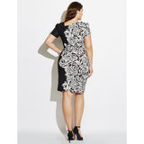 Women's Plus Size Party Street chic Bodycon Dress - Floral V Neck Summer White Red XL XXL XXXL - app80