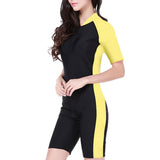 SBART Women's Rash Guard Dive Skin Suit 1.8mm Diving Suit SPF50 UV Sun Protection Quick Dry Short Sleeve Front Zip Boyleg - Swimming Diving Surfing Patchwork Spring Summer Fall