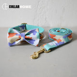 nylon bow dog collar pet leash adjustable dog collar with bow tie for medium big dog labrador collar christmas decorations gift