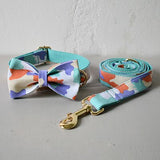 nylon bow dog collar pet leash adjustable dog collar with bow tie for medium big dog labrador collar christmas decorations gift