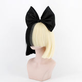 Synthetic Wig / Cosplay Wig Straight Kardashian Style With Bangs Capless Wig Black Natural Black Synthetic Hair Women's Bows Black / Blonde Wig Short