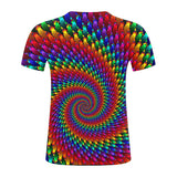 Men's Plus Size T-shirt - Color Block Round Neck Rainbow