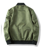 MEN'S DAILY BASIC FALL REGULAR JACKET, SOLID COLORED / GEOMETRIC STAND LONG SLEEVE POLYESTER BLUE / BLACK / ARMY GREEN XXL / XXXL / XXXXL