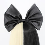 Synthetic Wig / Cosplay Wig Straight Kardashian Style With Bangs Capless Wig Black Natural Black Synthetic Hair Women's Bows Black / Blonde Wig Short