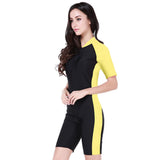 SBART Women's Rash Guard Dive Skin Suit 1.8mm Diving Suit SPF50 UV Sun Protection Quick Dry Short Sleeve Front Zip Boyleg - Swimming Diving Surfing Patchwork Spring Summer Fall