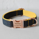 self-design handmade dog collar leash christmas bow tie puppy adjustable free engrave pet necklace metal buckle factory price