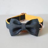 self-design handmade dog collar leash christmas bow tie puppy adjustable free engrave pet necklace metal buckle factory price