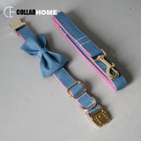 soft handmade free engrave bow dog collar leash christmas decoration bow tie necklace for small large dogs bowknot dog accessory
