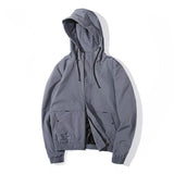 Men's Daily Basic / Street chic Spring / Fall & Winter Regular Jacket, Solid Colored Hooded Long Sleeve Polyester Print Black / Dark Gray / Khaki - app80