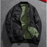 MEN'S DAILY BASIC FALL REGULAR JACKET, SOLID COLORED / GEOMETRIC STAND LONG SLEEVE POLYESTER BLUE / BLACK / ARMY GREEN XXL / XXXL / XXXXL