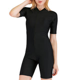 SBART Women's Rash Guard Dive Skin Suit 1.8mm Diving Suit SPF50 UV Sun Protection Quick Dry Short Sleeve Front Zip Boyleg - Swimming Diving Surfing Patchwork Spring Summer Fall