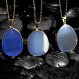 Women's Crystal Moonstone Pendant Necklace Agate Copper Gold Plated Blue Necklace Jewelry 1pc For Party Daily