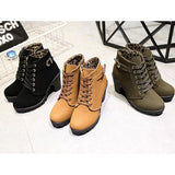 Damen Block Heel Stiefel Blockabsatz Schnalle / Reißverschluss / Schnürsenkel Kunst-Veloursleder 5.08-10.16 cm / Booties / Stiefeletten Herbst / Winter Schwarz / Gelb / Grün / EU39 - app80