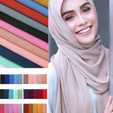 dasda  women plain bubble chiffon scarf hijab wrap printe solid color shawls headband muslim hijabs scarves/scarf 47 colors