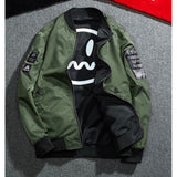 MEN'S DAILY BASIC FALL REGULAR JACKET, SOLID COLORED / GEOMETRIC STAND LONG SLEEVE POLYESTER BLUE / BLACK / ARMY GREEN XXL / XXXL / XXXXL