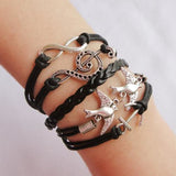 Women's Wrap Bracelet Leather Bracelet Layered woven Music Bird Music Notes Personalized Vintage European Fashion Inspirational Leather Bracelet Jewelry Black For Christmas Gifts Gift Daily Casual