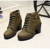 Damen Block Heel Stiefel Blockabsatz Schnalle / Reißverschluss / Schnürsenkel Kunst-Veloursleder 5.08-10.16 cm / Booties / Stiefeletten Herbst / Winter Schwarz / Gelb / Grün / EU39 - app80