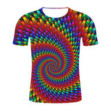 Men's Plus Size T-shirt - Color Block Round Neck Rainbow