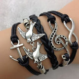 Women's Wrap Bracelet Leather Bracelet Layered woven Music Bird Music Notes Personalized Vintage European Fashion Inspirational Leather Bracelet Jewelry Black For Christmas Gifts Gift Daily Casual